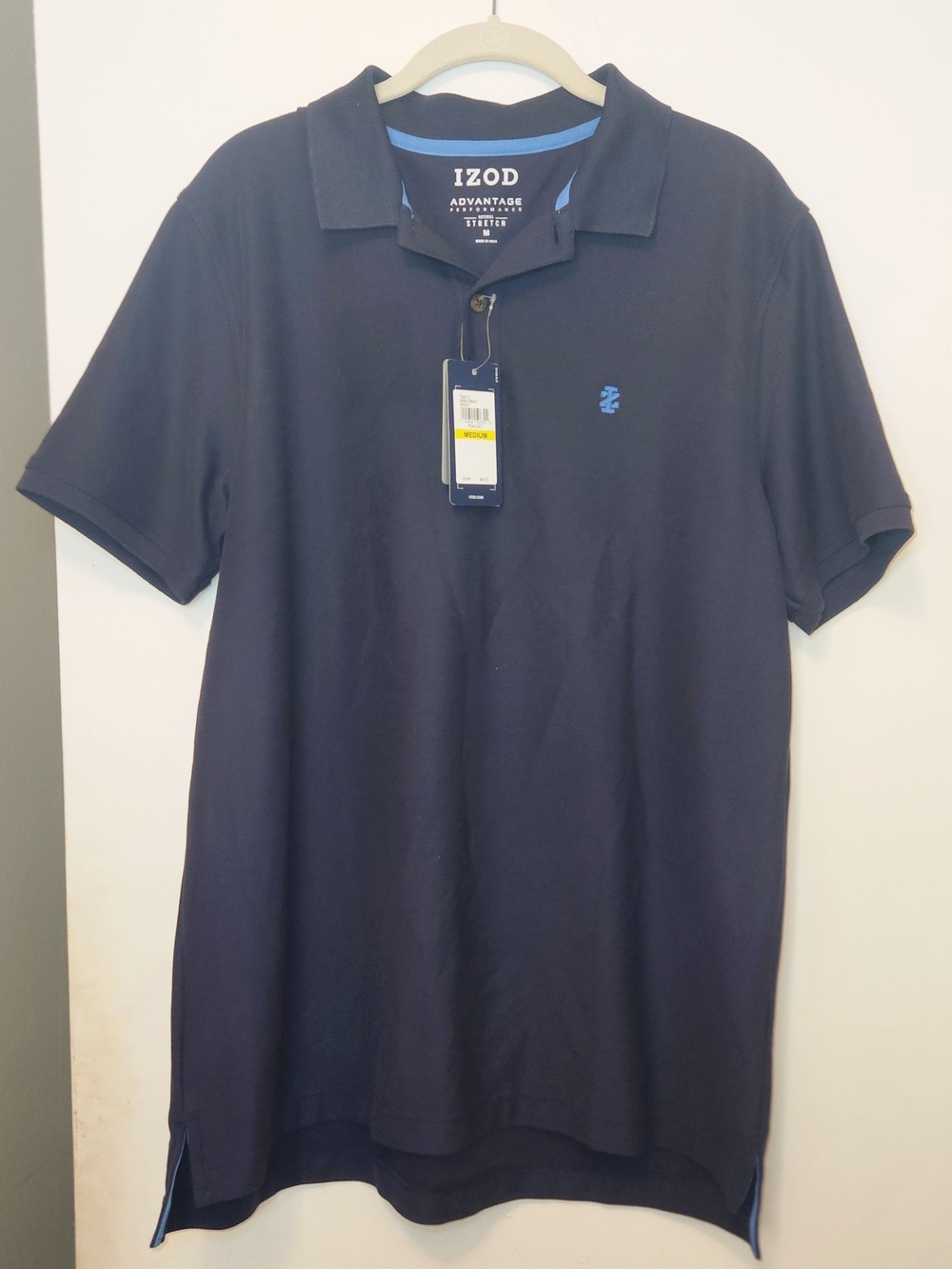 Izod Navy Polo with Light Blue Accent M